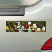 Maroon en gele Tulpen kleurrijke Floral Bumpersticker (Op auto)
