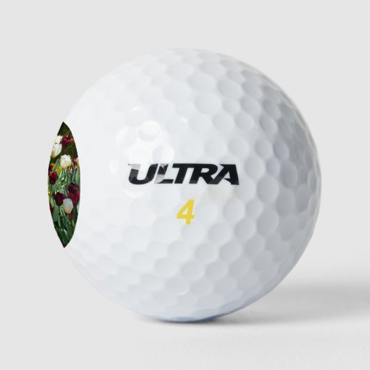 Maroon en gele Tulpen kleurrijke Floral Golfballen (Logo)