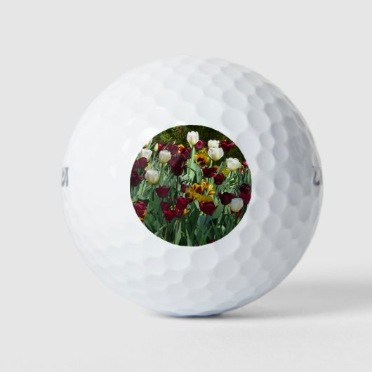 Maroon en gele Tulpen kleurrijke Floral Golfballen (Voorkant)