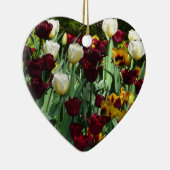 Maroon en gele Tulpen kleurrijke Floral Keramisch Ornament (Rechts)