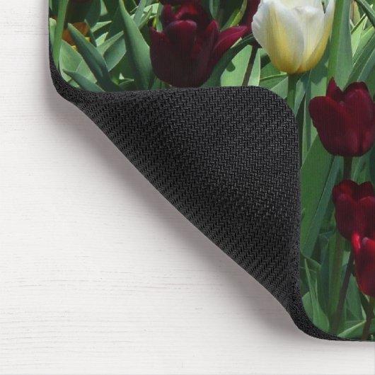 Maroon en gele Tulpen kleurrijke Floral Muismat (Hoek)