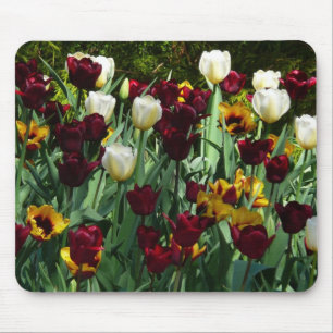 Maroon en gele Tulpen kleurrijke Floral Muismat