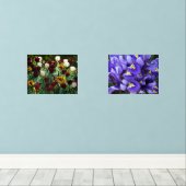 Maroon en gele Tulpen kleurrijke Floral Muurkunst Sets (Houten vloer)