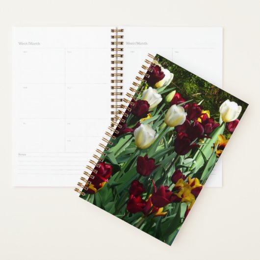 Maroon en gele Tulpen kleurrijke Floral Planner (Display)
