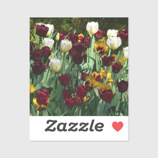 Maroon en gele Tulpen kleurrijke Floral Sticker (Vel)