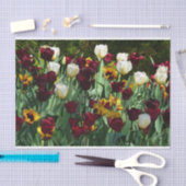 Maroon en gele Tulpen kleurrijke Floral Tissuepapier (Craft)