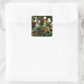 Maroon en gele Tulpen kleurrijke Floral Vierkante Sticker (Tas)