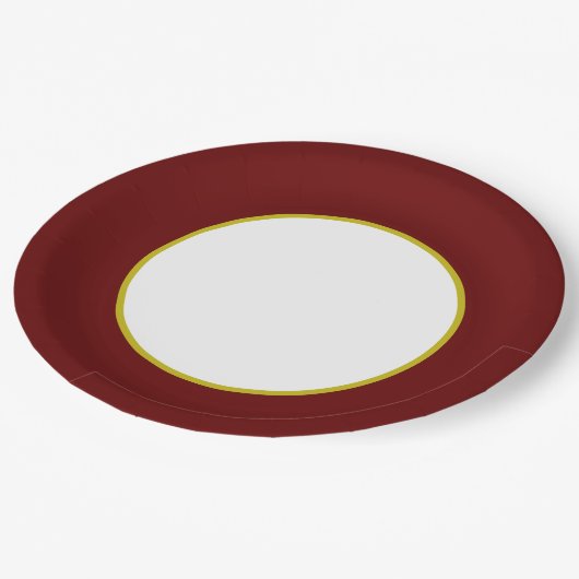 Maroon- en Gold-Bord Papieren Bordje (Gekanteld)