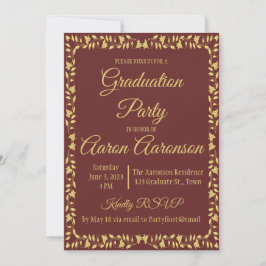 Maroon en Gold Ivy Border Afstuderen Foto