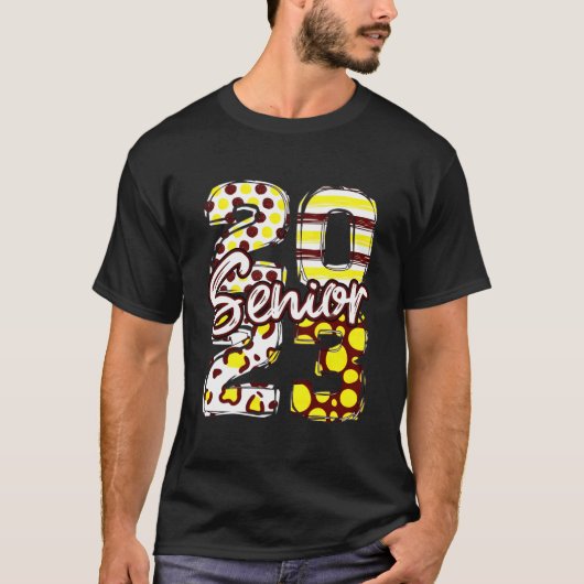 Maroon en Gold Senior 2023 Afstuderen Senior Class T-shirt (Voorkant)