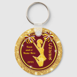 Maroon en goud, Cheerleader Gifts Cheap, Cheer Sleutelhanger