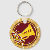Maroon en goud, Cheerleader Gifts Cheap, Cheer Sleutelhanger (Achterkant)