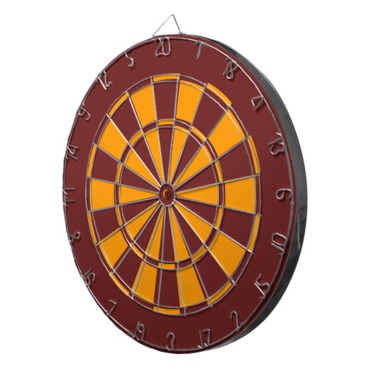 Maroon en Goud Dartbord (Voorkant Rechts)