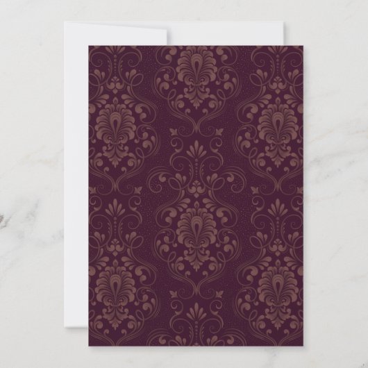 Maroon en goud elegante bruiloft uitnodiging (Achterkant)