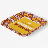 Maroon en Goud Gepersonaliseerd Afstuderen Papieren Bordje (Gebogen)