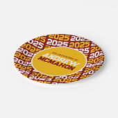 Maroon en Goud Gepersonaliseerd Afstuderen Papieren Bordje (Gekanteld)