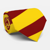 Maroon en Goud Gestreept Stropdas (Dikke Strepen) (Opgerold)
