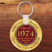 Maroon en goud Goedkoop, Klasse van 1974 Reünie Id Sleutelhanger (Voorkant)