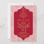 Maroon en goud Hindu trouwknoop Ganesha Kaart (Voorkant)
