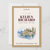 Maroon en goud slaan de datum op kaart (Voorkant)