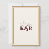 Maroon en goud slaan de datum op kaart (Achterkant)