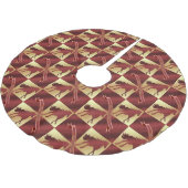 Maroon en goud Vrolijk kerstpaard Kerstboom Rok (Gekanteld)