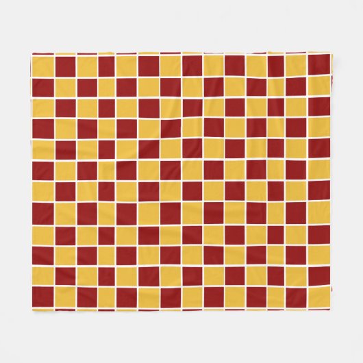 Maroon- en goudbriketten fleece deken (Voorkant (Horizontaal))