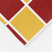 Maroon- en goudbriketten fleece deken (Hoek)