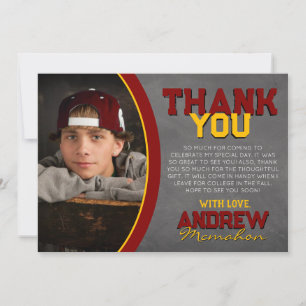 Maroon en Gouden Chalkboard Afstuderen Dank u Ca Kaart