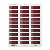 MAROON EN GOUDEN INDIASE GEÏNSPIREERDE ADRESETIKET ETIKET (Full Sheet)