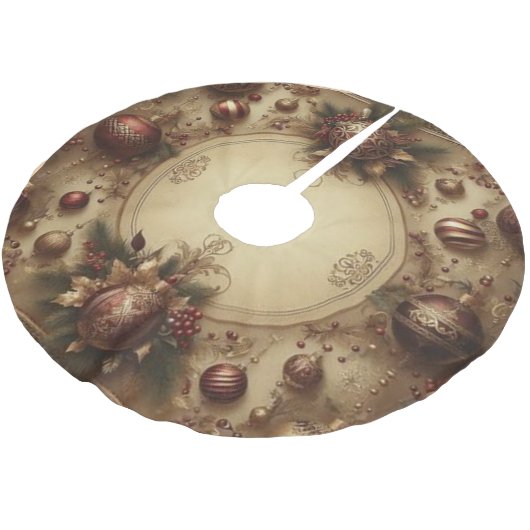  Maroon en Gouden Kerst Kerstboom Rok (Gekanteld)