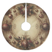  Maroon en Gouden Kerst Kerstboom Rok (Voorkant)