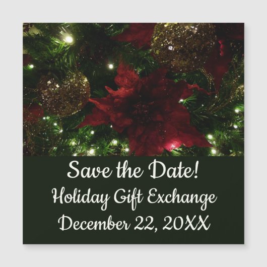 Maroon en Gouden Kerstboom I Vakantie Foto (Voorkant)