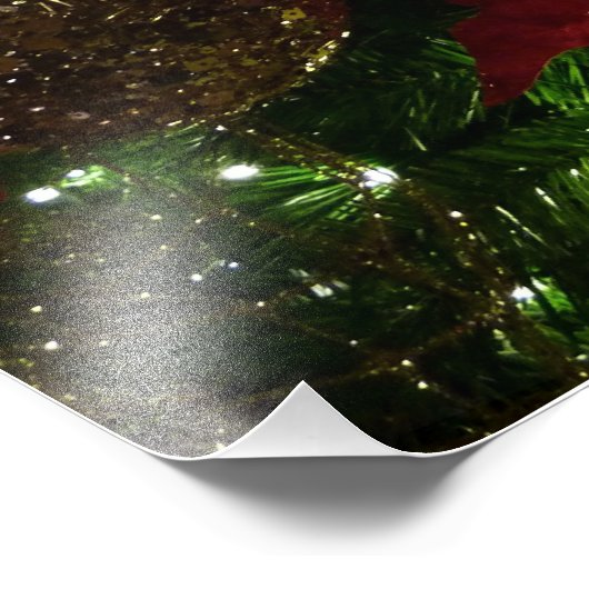 Maroon en Gouden Kerstboom I Vakantie Foto Foto Afdruk (Hoek)