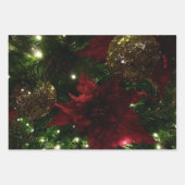 Maroon en Gouden Kerstboom I Vakantie Foto Inpakpapier Vel (Voorkant)