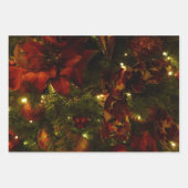 Maroon en Gouden Kerstboom I Vakantie Foto Inpakpapier Vel (Voorkant 3)