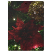 Maroon en Gouden Kerstboom I Vakantie Foto Klembord (Achterkant)