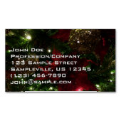 Maroon en Gouden Kerstboom I Vakantie Foto Magnetisch Visitekaartje (Voorkant)