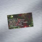 Maroon en Gouden Kerstboom I Vakantie Foto Magnetisch Visitekaartje (Voorbeeld)