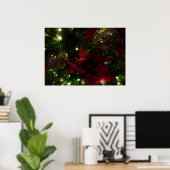Maroon en Gouden Kerstboom I Vakantie Foto Poster (Thuiskantoor)