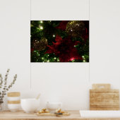 Maroon en Gouden Kerstboom I Vakantie Foto Poster (Keuken)