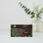 Maroon en Gouden Kerstboom I Vakantie Foto Visitekaartje (Staand voorkant)