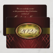 Maroon en Gouden Klasse van 2025 Kaart (Voorkant / Achterkant)