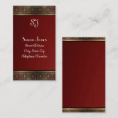 Maroon- en goudgecentreerde Visitekaartjes (Voorkant / Achterkant)