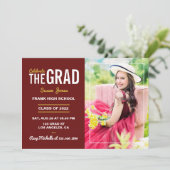 Maroon- en goudgraafpartij Foto Kaart (Staand voorkant)