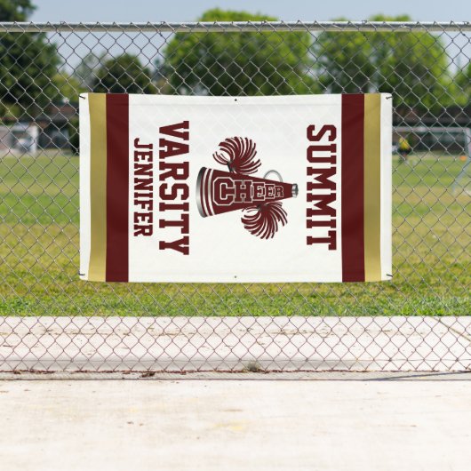 Maroon- en goudkleurige verticale banner (Insitu)