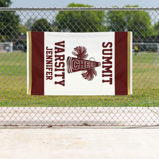 Maroon- en goudkleurige verticale banner 2 (Insitu)