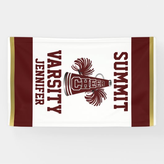 Maroon- en goudkleurige verticale banner 2 (Horizontaal)