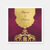 Maroon- en goudolifanten Indische bruinbruinkoollu Servet (Voorkant)