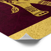 Maroon en goudolifanten welkom op Indische bruilof Poster (Hoek)